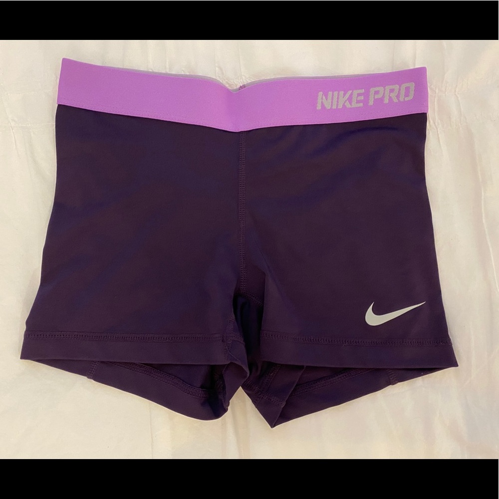 Purple Nike pro shorts